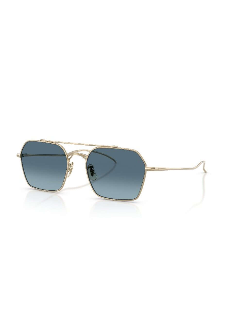 New Oliver Peoples Unisex Sunglasses Gold Blue Lens Titanium Frame OV1365ST TK